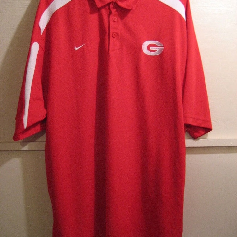 NIKE TEAM FIT DRY mens shirt 1/4 button down short sleeve xxl
